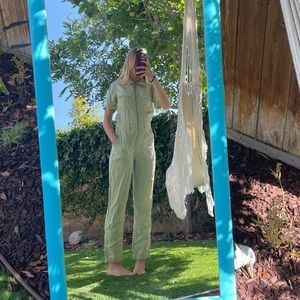 sage green jumpsuit
